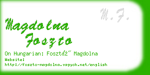 magdolna foszto business card